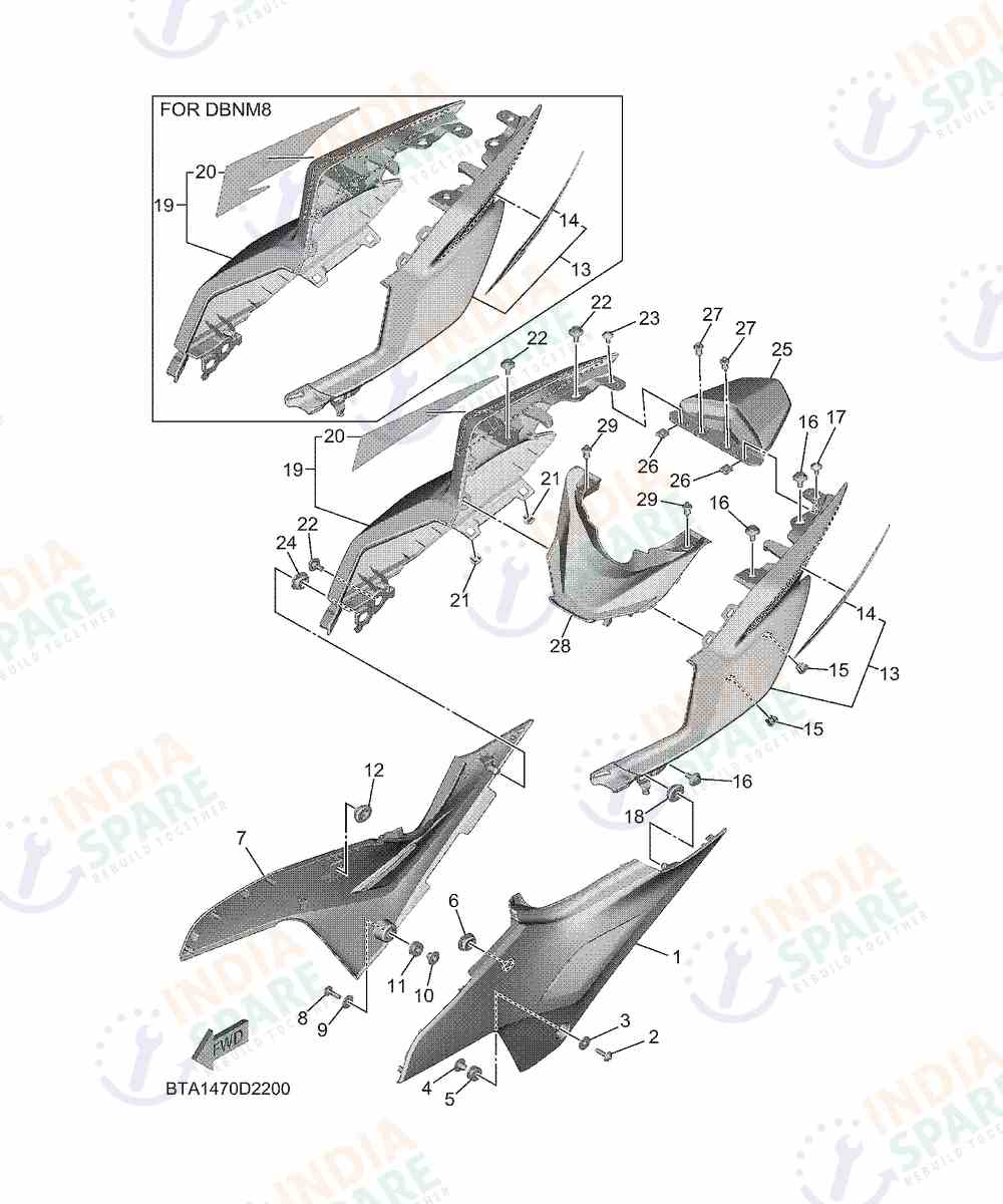 YAMAHA BTA1 R2 200CC Series SIDE COVER